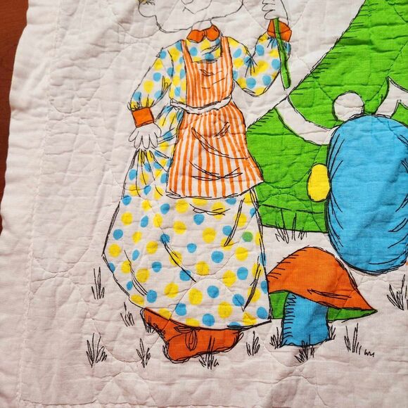 Vintage Old Woman Who Lived in a Shoe Quilt Baby Nursery Rhyme Blanket Decor - Picture 6 of 13
